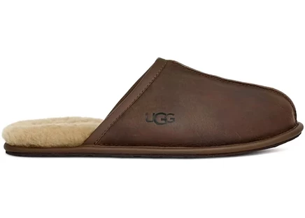 Мужские тапочки UGG Scuff Leather, бежевые