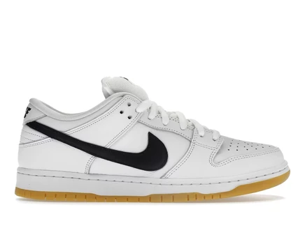 Мужские кроссовки nike sb dunk low pro, бело-черные с коричневой подошвой