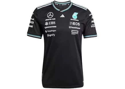 Мужское джерси Adidas Mercedes AMG Petronas, черно-белое
