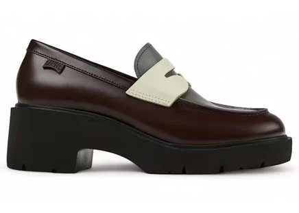 Женские лоферы Camper Twins Heeled, бордово-серо-молочные