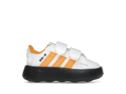 Детские кроссовки Adidas Grand Court, бело-оранжево-черные