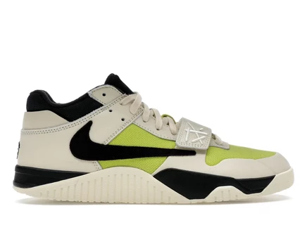 Мужские кроссовки Jordan Jumpman Jack TR Travis Scott с передним ремешком, муслин/черный/ярко-кактусовый