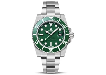 Мужские часы Bape Type 1 Bapex 41 мм, зеленые/серебристые