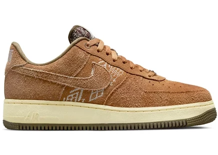 Мужские кроссовки Nike Air Force 1 Low '07 PRM NAI-KE, коричневые