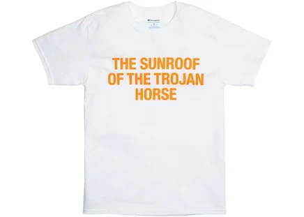 Мужская футболка Virgil Abloh Brooklyn Museum Sunroof Trojan Horse, белая