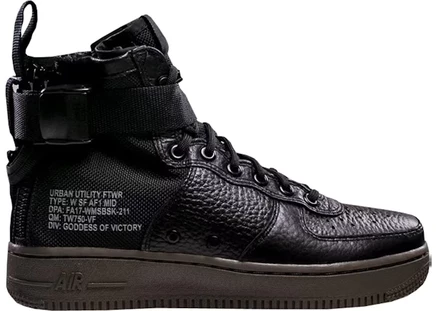 Женские кроссовки Nike SF AF1 Mid, черные/темно-коричневые