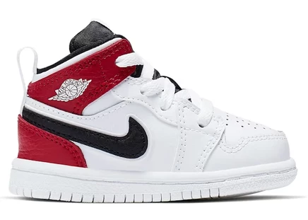 Детские кроссовки Jordan 1 Mid, белые/черные/красные