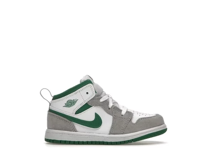 Детские кроссовки Jordan 1 Mid SE (TD), бело-зеленые