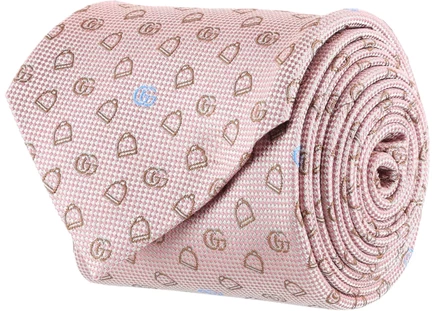 Gucci Silk Jacquard Tie Pink Beige pink beige