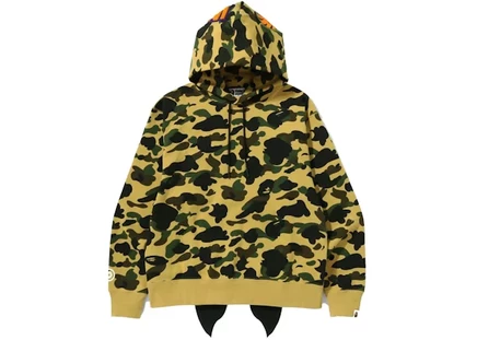 Мужское худи Bape 1st Camo Shark свободного кроя, желтое