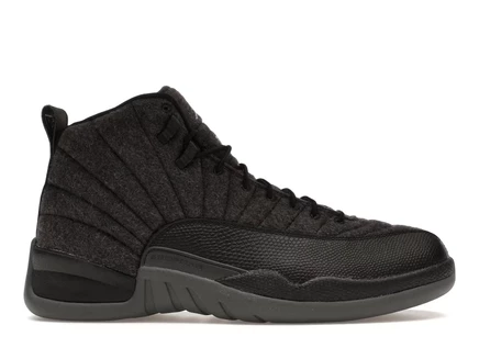 Кроссовки Jordan 12 Retro Wool, тёмно-серые/чёрные