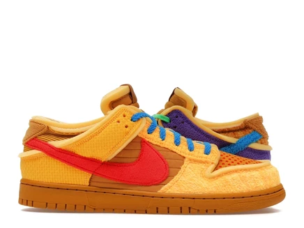 Мужские кроссовки Nike Dunk Low CPFM, пурпурно-голубые с золотым акцентом