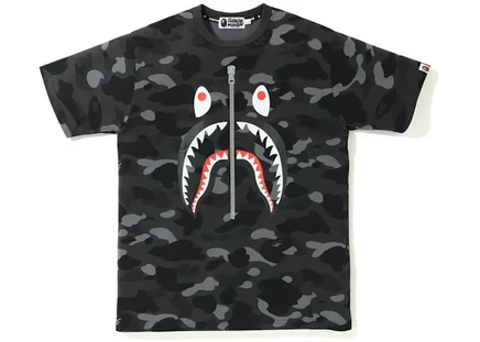 Мужская футболка Bape Color Camo Shark, черная