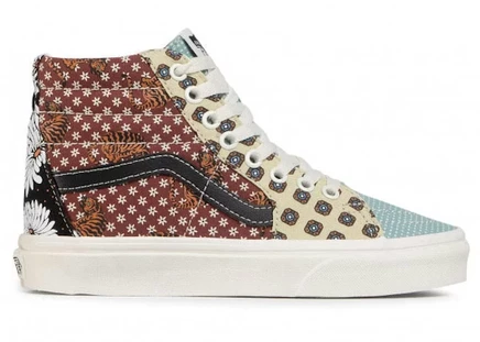 Мужские кеды Vans Sk8-Hi Tiger Patchwork, черно-белые