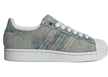 Мужские кроссовки Adidas Superstar 82 Washed Denim, зелено-серые