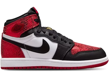 Детские кроссовки Jordan 1 High OG Ruby, красно-черно-белые