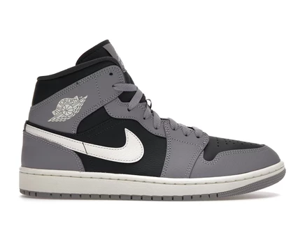 Женские кроссовки Jordan 1 Mid Cement Grey, цементно-серые