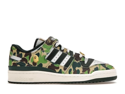 Мужские кроссовки Adidas Forum 84 Low Bape, зеленый камуфляж
