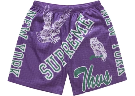 Мужские шорты Supreme Varsity Mesh, фиолетовые