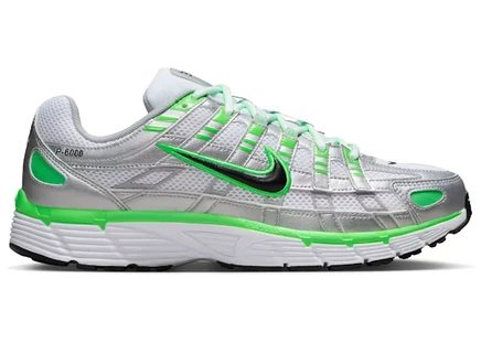 Мужские кроссовки Nike P-6000 SE, серебристо-бело-зеленые