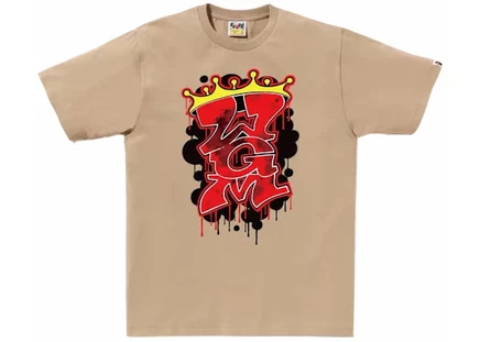 Мужская футболка Bape Graffiti WGM, бежевая