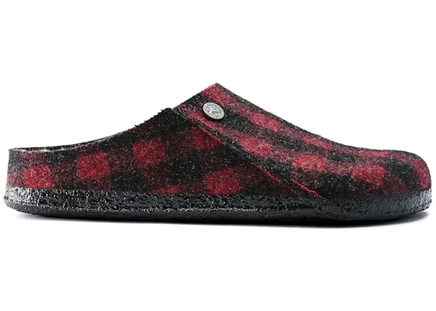 Мужские тапочки Birkenstock Zermatt, клетчатые красные