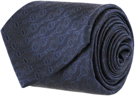 Мужской шелковый галстук Gucci Silk Jacquard, темно-синий