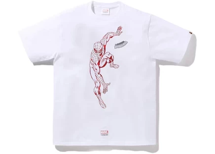 Мужская футболка BAPE x Marvel Spider-Man, белая