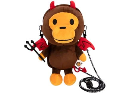 Унисекс сумка Bape Baby Milo Devil Plush FW25, коричневая