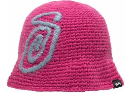 Мужская вязаная панама Stussy Swirly S, ягодная