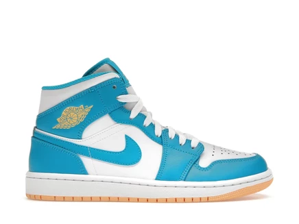 Мужские кроссовки Jordan 1 Mid Aquatone, акватон/белые
