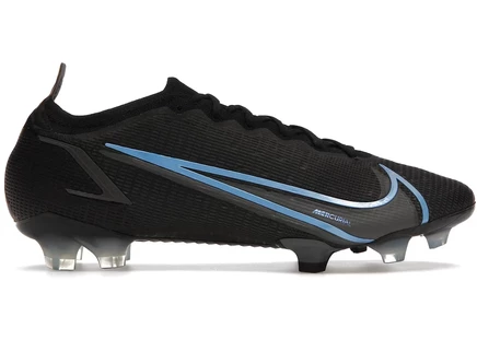 Футбольные бутсы Nike Vapor 14 Elite FG Flyknit, черно-серо-голубые
