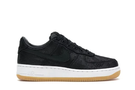 Мужские кроссовки Nike Air Force 1 Low Fragment x CLOT, черно-красно-белые