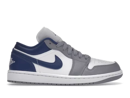 Женские кроссовки Jordan 1 Low Stealth, бело-голубые