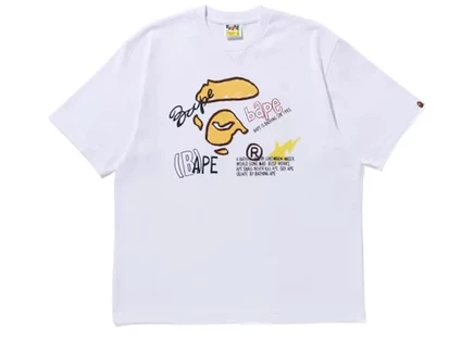 Футболка Bape Hand Draw, свободного кроя, белая