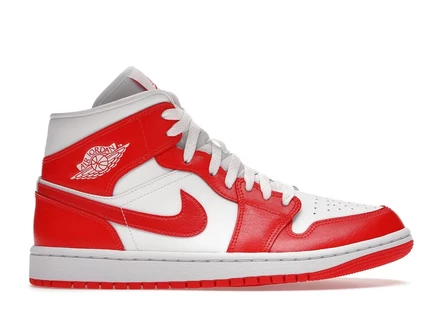 Женские кроссовки Jordan 1 Mid Syracuse, бело-оранжевые