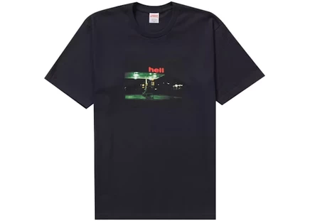 Мужская футболка Supreme Hell, темно-синяя