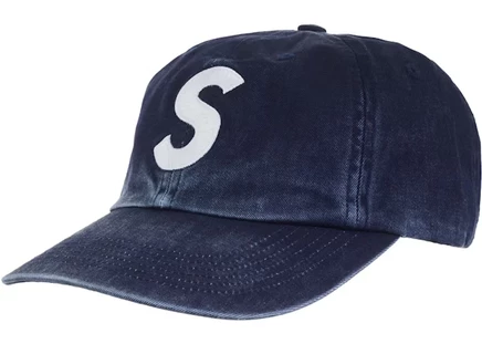 Унисекс кепка Supreme Pigment Print S Logo, темно-синяя