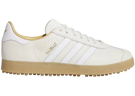 Мужские гольф-кроссовки Adidas Gazelle Lux Spikeless, белые/коричневые