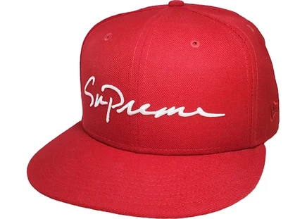 Мужская кепка Supreme New Era Classic Script, красная