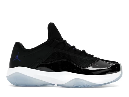 Мужские кроссовки Jordan 11 CMFT Low Space Jam, черно-белые с синим