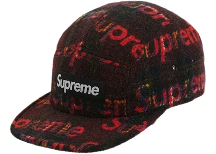 Унисекс кепка Supreme Harris Tweed Camp, красная в клетку