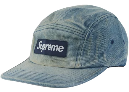 Унисекс кепка Supreme Washed Chino Twill Camp, индиго
