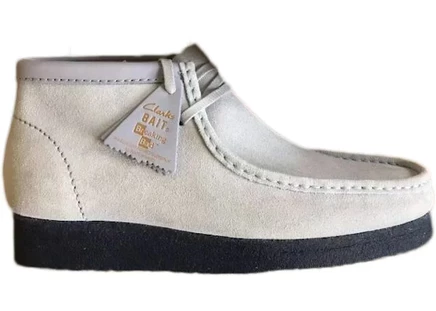 Мужские мокасины clarks wallabee, небесно-голубые