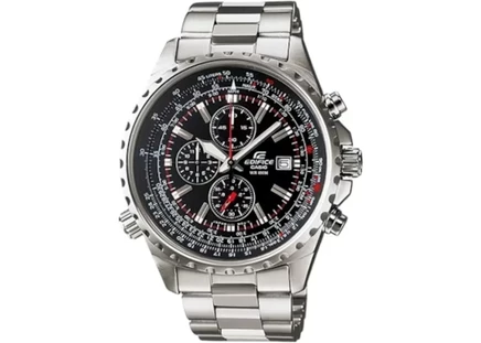 Мужские часы Casio Edifice EF-527D-1A сталь 45 мм, кварцевые, черный циферблат
