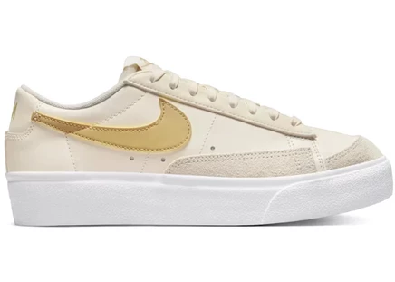 Женские кроссовки Nike Blazer Low Platform, белые/золотистые
