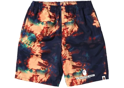 Мужские пляжные шорты Bape Tie Dye, темно-синие