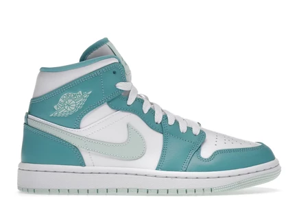 Женские кроссовки Jordan 1 Mid, бирюзовый/мятный/белый