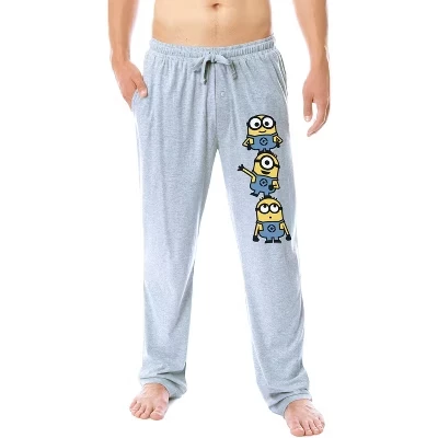 Мужские пижамные штаны Despicable Me Minions Chibi, серые