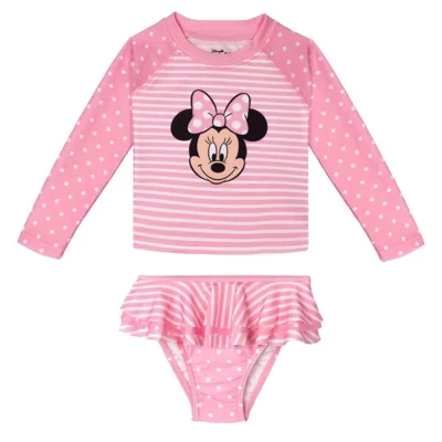 Комплект для плавания от новорожденного до младенца с защитой от сыпи Minnie Mouse и нижним слоем бикини